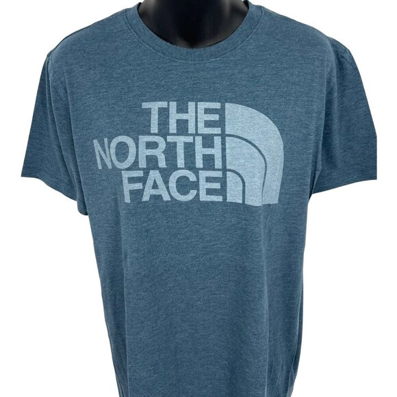 The North Face Mens Blue Graphic Logo Tee Shirt Size Medium M Short Sleeve EUC - Picture 2 of 7